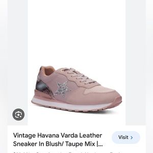 Vintage havana varda leather sneaker in blush/taupe color silver star New size 7